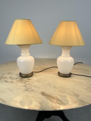 Murano and Brass Glass Table Lamps by F. Fabbian, Italy, 1970s, Set of 2-YST-1734328