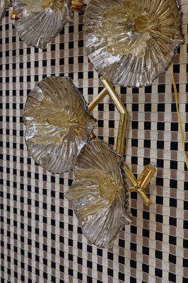 Murano Art Glass and Brass Mid-Century Chandelier / Wall Light, 2010s-UH-853037