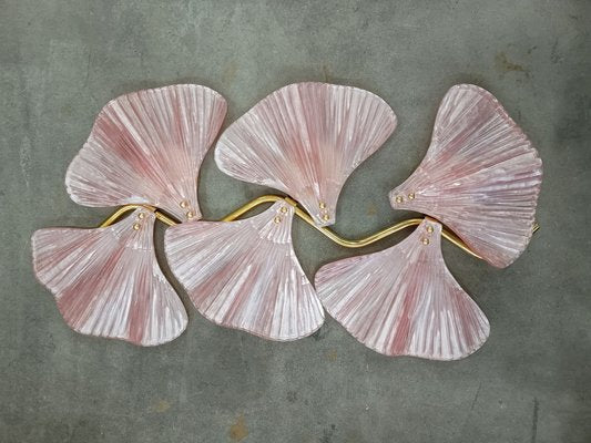 Murano Art Glass and Brass Pink Color Wall Light, 1990-UH-1776223