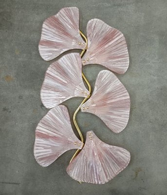 Murano Art Glass and Brass Pink Color Wall Light, 1990-UH-1776223