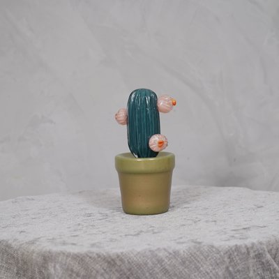 Murano Art Glass Green Cactus Plant, 1990-UH-1240681