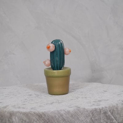 Murano Art Glass Green Cactus Plant, 1990-UH-1240681