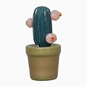 Murano Art Glass Green Cactus Plant, 1990-UH-1240681