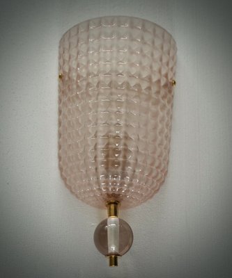 Murano Art Glass Pink and Brass Wall Light, 2000-UH-2035739