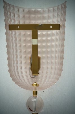 Murano Art Glass Pink and Brass Wall Light, 2000-UH-2035739