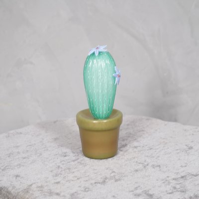 Murano Art Glass Water Green Cactus Plant, 1990-UH-1251541