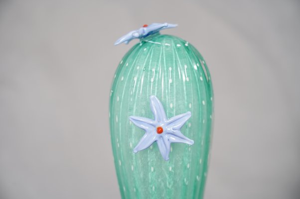 Murano Art Glass Water Green Cactus Plant, 1990-UH-1251541