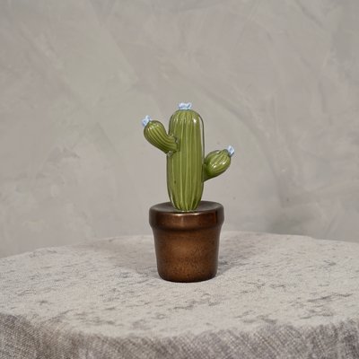 Murano Art Glass Water Green Cactus Plant, 1990-UH-1251545