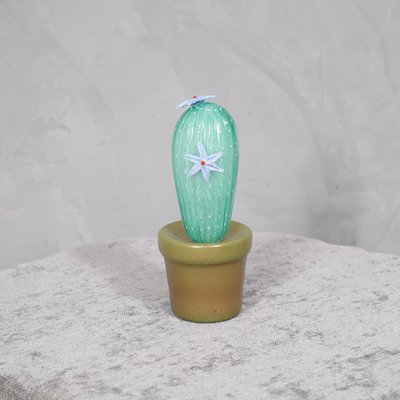 Murano Art Glass Water Green Cactus Plant, 1990-UH-1251541