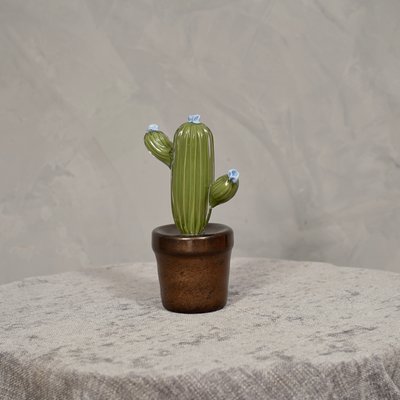 Murano Art Glass Water Green Cactus Plant, 1990-UH-1251545