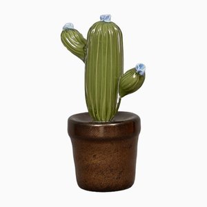 Murano Art Glass Water Green Cactus Plant, 1990-UH-1251545