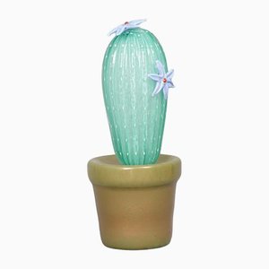 Murano Art Glass Water Green Cactus Plant, 1990-UH-1251541