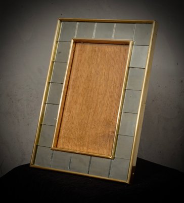 Murano Art Mirror and Brass Picture Frames, 1970s-UH-2028073