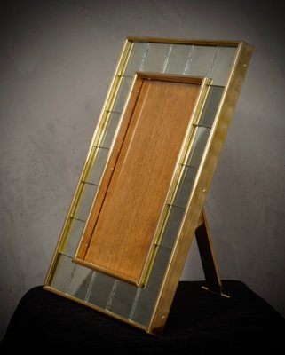 Murano Art Mirror and Brass Picture Frames, 1970s-UH-2028073