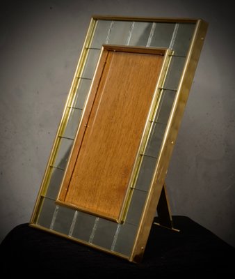 Murano Art Mirror and Brass Picture Frames, 1970s-UH-2028073