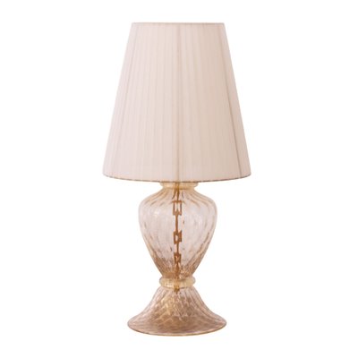 Murano Blown Glass Table Lamp with Clear Anche Gold Color with Lampshade-MPO-2043085