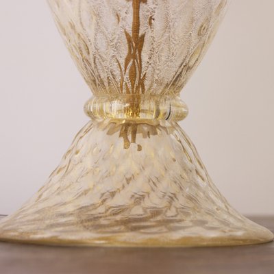 Murano Blown Glass Table Lamp with Clear Anche Gold Color with Lampshade-MPO-2043085