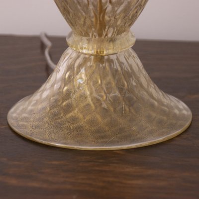 Murano Blown Glass Table Lamp with Clear Anche Gold Color with Lampshade-MPO-2043085