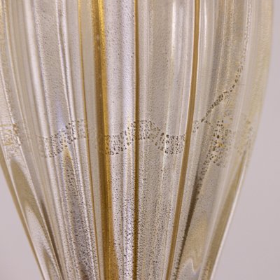 Murano Blown Glass Table Lamp with Clear Anche Gold Color with Lampshade, Italy-MPO-2043081