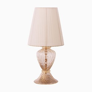 Murano Blown Glass Table Lamp with Clear Anche Gold Color with Lampshade-MPO-2043085