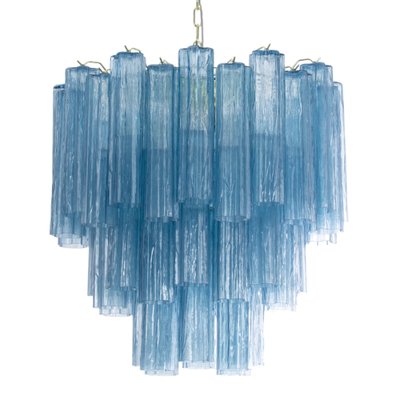 Murano Blue Glass Tronchi Chandelier, 1980s-MPO-1761770