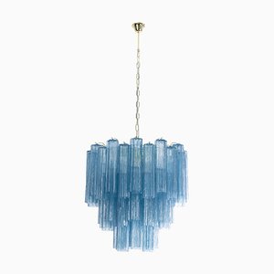 Murano Blue Glass Tronchi Chandelier, 1980s-MPO-1761770