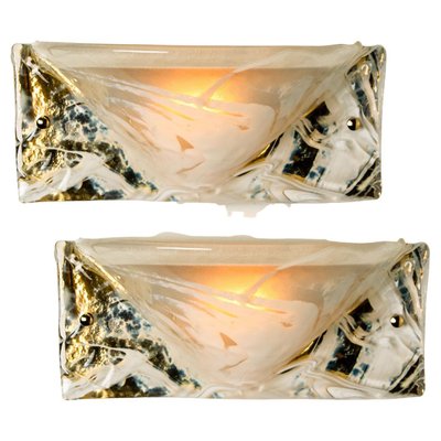 Murano Brass and Glass Wall Lights from Hillebrand, 1975, Set of 2-VDW-1060519