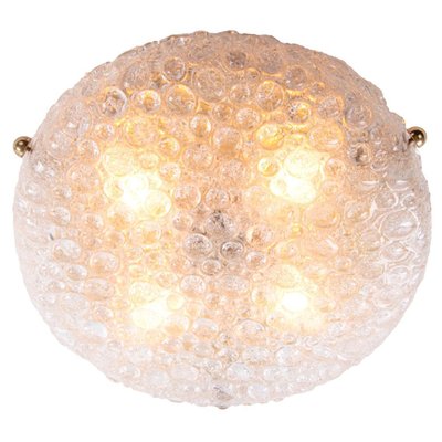 Murano Bubble Glass on Brass Flush Mount from Hillebrand, 1960s-DEK-938027