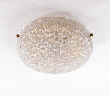 Murano Bubble Glass on Brass Flush Mount from Hillebrand, 1960s-DEK-938027