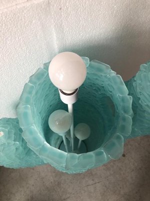 Murano Cactus Art Glass Round Water Green Color Floor Lamp, 1970s-UH-1050505