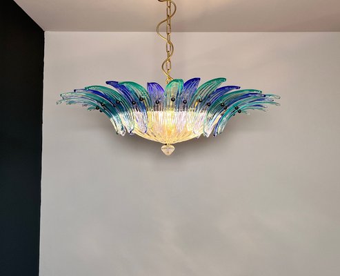 Murano Ceiling Light with Original Palmette in Blue and Turquoise, 1990-FHZ-2023492