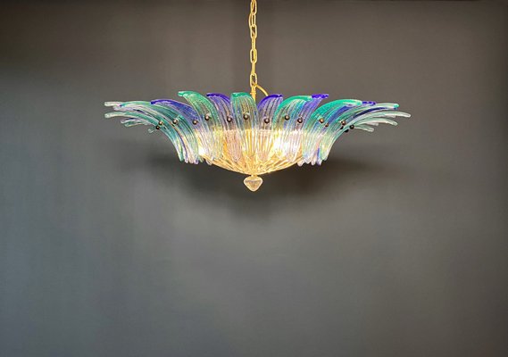 Murano Ceiling Light with Original Palmette in Blue and Turquoise, 1990-FHZ-2023492