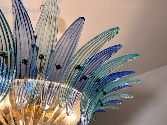 Murano Ceiling Light with Original Palmette in Blue and Turquoise, 1990-FHZ-2023492