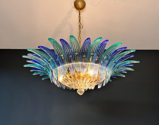 Murano Ceiling Light with Original Palmette in Blue and Turquoise, 1990-FHZ-2023492