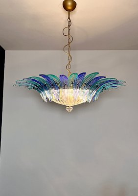 Murano Ceiling Light with Original Palmette in Blue and Turquoise, 1990-FHZ-2023492