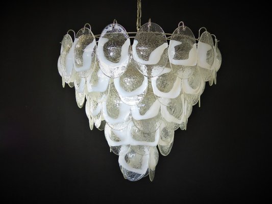 Murano Chandelier with 50 Lattimo Glasses by Mazzega, 1979-FHZ-969979