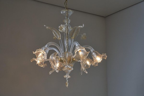 Murano Chandelier with Flowers, 1980s-POG-1822379