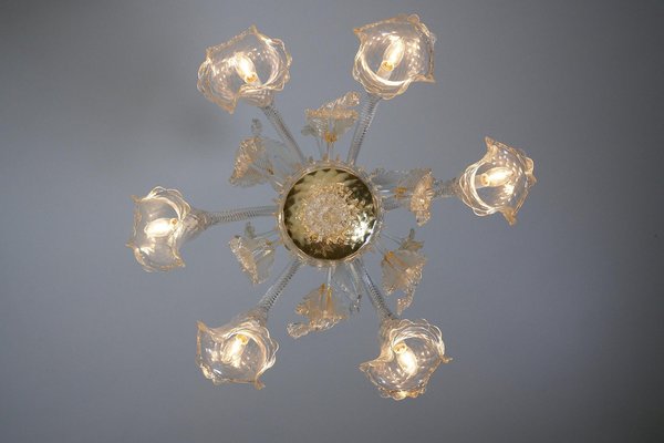 Murano Chandelier with Flowers, 1980s-POG-1822379