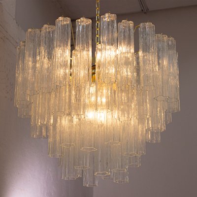 Murano Clear Glass Tronchi Chandelier, 1990s-MPO-2019670