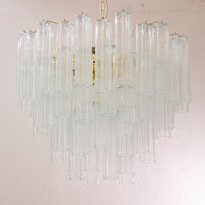 Murano Clear Glass Tronchi Chandelier, 1990s-MPO-2019670