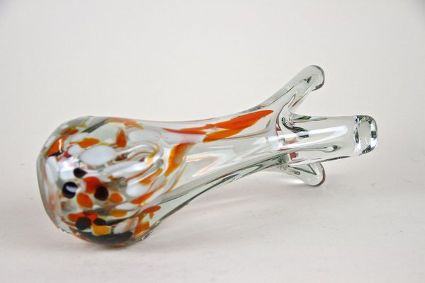 Murano Clear Glass Vase with Color Spots, Italy, 1970s-TQA-1322283