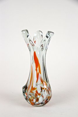 Murano Clear Glass Vase with Color Spots, Italy, 1970s-TQA-1322283