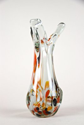 Murano Clear Glass Vase with Color Spots, Italy, 1970s-TQA-1322283