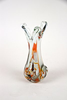 Murano Clear Glass Vase with Color Spots, Italy, 1970s-TQA-1322283