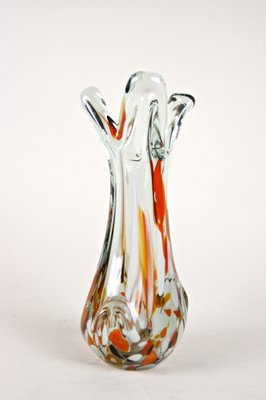 Murano Clear Glass Vase with Color Spots, Italy, 1970s-TQA-1322283