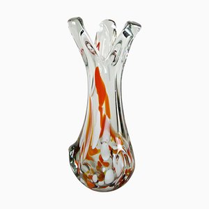 Murano Clear Glass Vase with Color Spots, Italy, 1970s-TQA-1322283