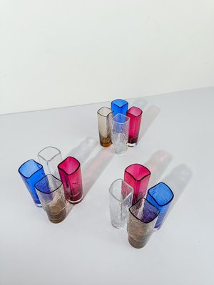 Murano Colored Long Drink Glasses by Nason Moretti, Italy, 1960s, Set of 12-UIW-2034456