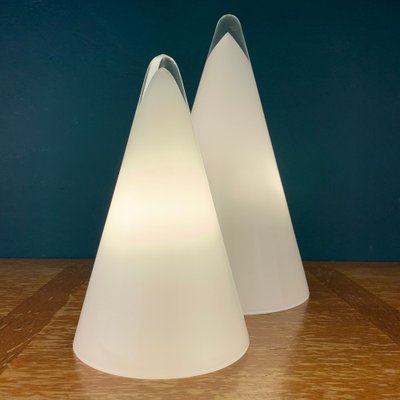 Murano Cone Table Lamps, Italy, 1970s, Set of 2-WQC-1420259