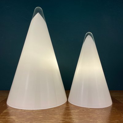 Murano Cone Table Lamps, Italy, 1970s, Set of 2-WQC-1420259