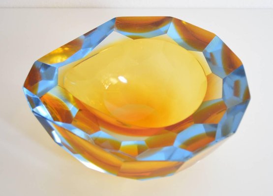 Murano Crystal Glass Sommerso Ashtray by Flavio Poli, Italy, 1950-VNE-966032